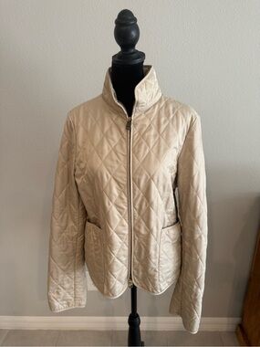 Burberry Quilted Cream Diamond-Stitch Puffer Jacket